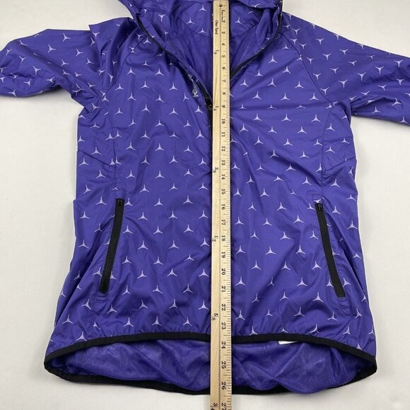 Reebok Hooded Windbreaker Jacket Women’s S Logo Allover Print Full Zip Vent Back - Picture 4 of 16